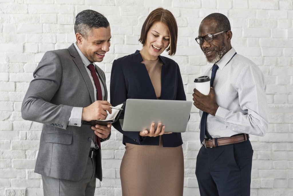 Woman presenting researched document 