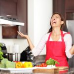 frustrated woman in the kitchen