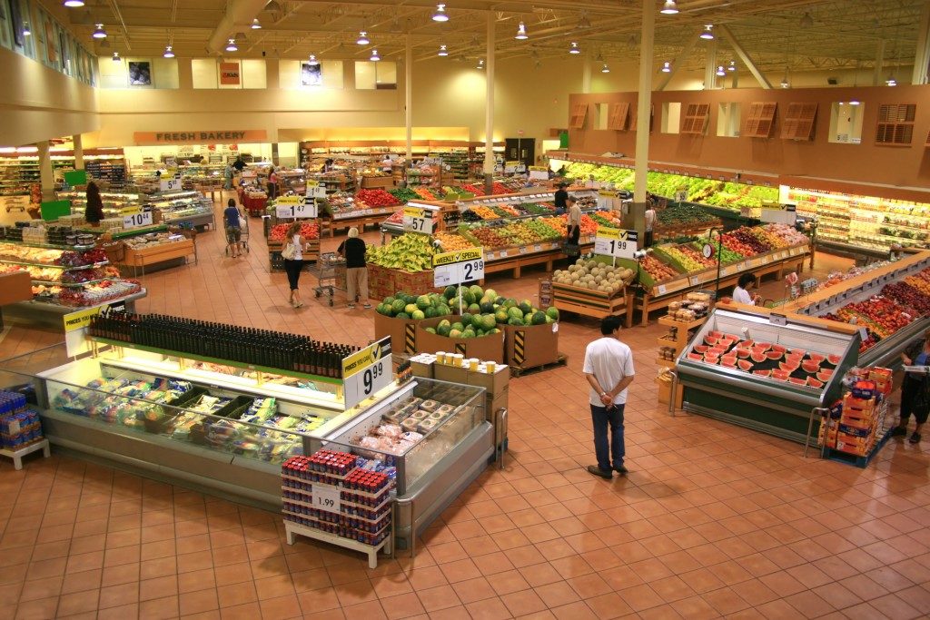 Produce Section of a Large Food Supermarket